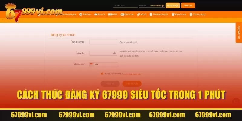 Cách thức đăng ký 67999 siêu tốc trong 1 phút